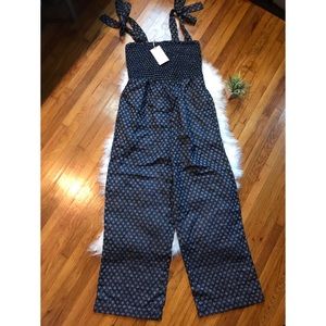 Womens smocked ankle jumpsuit